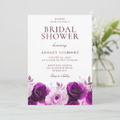 Paarse Sering Lila Rozen Bloem Bruiloft Feest Kaart (Staand voorkant)