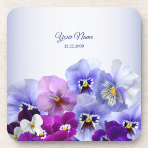 Paarse Sering Violet Viola Bloemrijke Rustieke Tro Bier Onderzetter