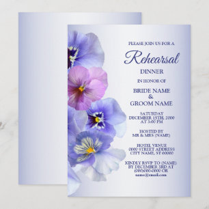 Paarse Sering Viooltje Bloemige Trouw Rehearsal Di Kaart