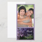 Paarse Seringbloemen Trouw Dank Je Bedankkaart (Voorkant / Achterkant)