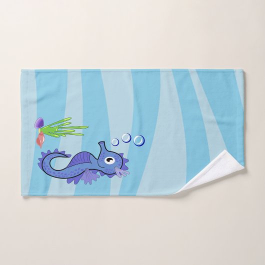 Paarse set handdoekjes met zeehondenklauw bad handdoek (Handdoek)