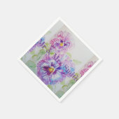 Paarse Shabby Pansy Waterverf Servet (Hoek)