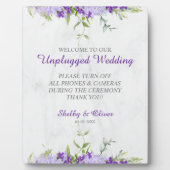 Paarse Shades Flowers Branches Unplugged Wedding Fotoplaat (Voorkant)