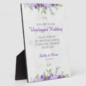 Paarse Shades Flowers Branches Unplugged Wedding Fotoplaat (Zijkant)