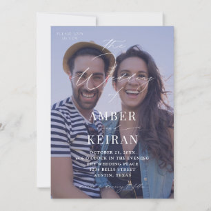 Paarse Shades Photo Wedding Kaart