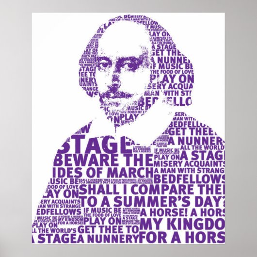 Paarse Shakespeare tekst ontwerp Poster (Voorkant)