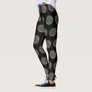 Paarse shamrock on Celtic Knots Leggings