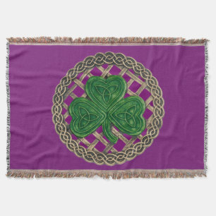Paarse shamrock on Celtic Knowand Blanket Deken