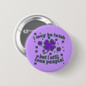 Paarse Shamrock St. Patrick's Day Design Ronde Button 5,7 Cm (Voorkant /achterkant)