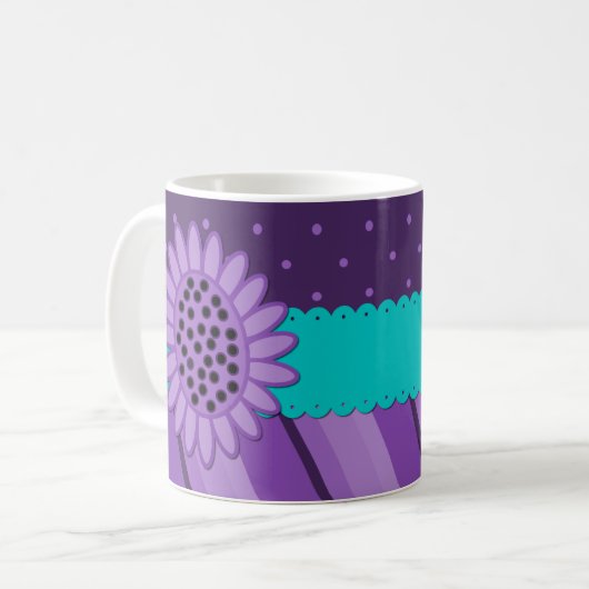 Paarse Shasta Coffee Mugs Koffiemok (Voorkant links)
