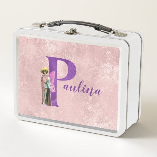 Paarse Shimmer Illustratieve letter P Naam toevoeg (Voorkant)