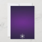 Paarse Shimmer Snowflake verjaardagsuitnodiging Kaart (Achterkant)