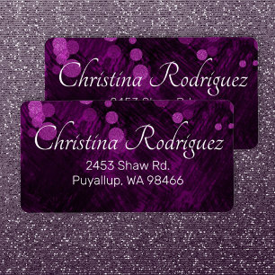 Paarse Shimmery Lights Adres Mailing Labels