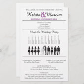 Paarse Silhouettes Wedding Program Flyer (Voorkant / Achterkant)