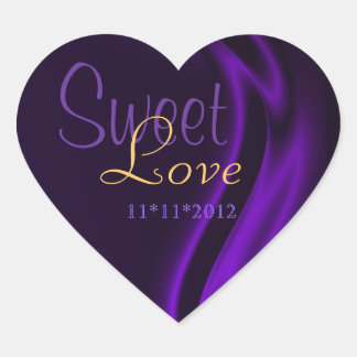 Paarse Silk Heart Snoep Buffet Sticker