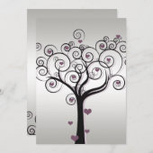 Paarse Silver Black Post Wedding Celebration Kaart (Voorkant / Achterkant)