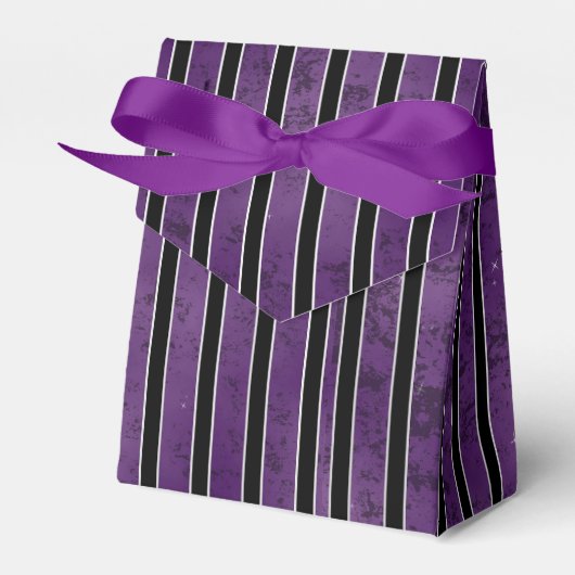 PAARSE SILVER BLACK SPOOKY HALLOWEEN STRIPES BEDANKDOOSJES (Voorkant Zijde)