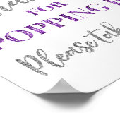Paarse Silver Confetti Bedankt voor Popping door T Poster (Hoek)