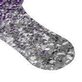 Paarse Silver Glitter Girly Monogram Naam Snijplank (Hoek)