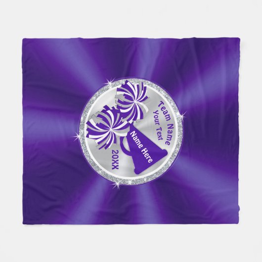 Paarse Silver White - Aangepaste klokjes Fleece Deken (Voorkant (Horizontaal))