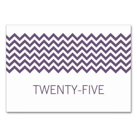 Paarse Simple Chevron Table Kaart (Voorkant)