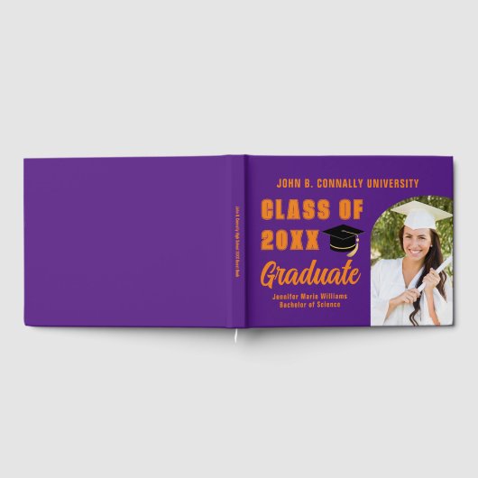 Paarse Sinaasappel Afstuderen Foto Custom Afstuder Gastenboek (Volledig)