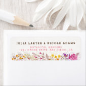 Paarse Sinaasappel Boho Wilde Bloem Blad Bruilofts Etiket (Insitu)