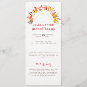 Paarse Sinaasappel Boho Wildflower Bladgroen Bruil Programma (Voorkant)