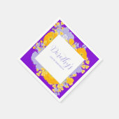 Paarse Sinaasappel Gele Wildbloemen 100e Verjaarda Servet (Hoek)