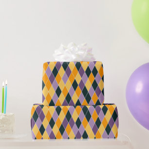 Paarse Sinaasappel Zwart Bold Fun Herfst Gift Cadeaupapier