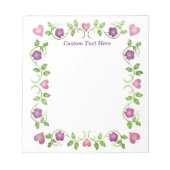  Paarse sinaasappelroze harten groene wijnstokken Notitieblok (Voorkant)