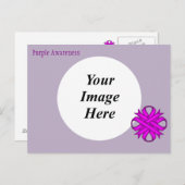 Paarse Sjabloon Clover Ribbon door Kenneth Yoncich Briefkaart (Voorkant / Achterkant)