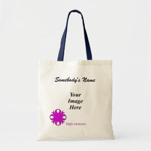 Paarse Sjabloon Clover Ribbon door Kenneth Yoncich Tote Bag