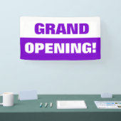 Paarse sjabloon grand opening business banner (Beurs)