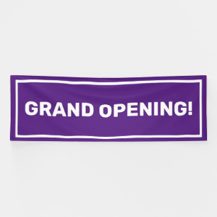 Paarse sjabloon grand opening business banner