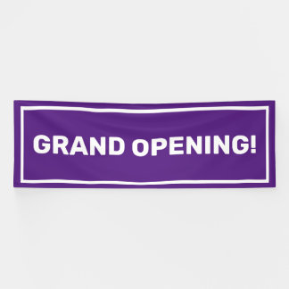 Paarse sjabloon grand opening business banner