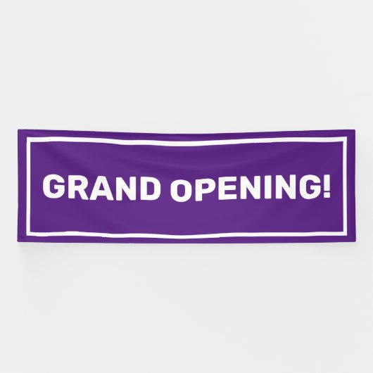 Paarse sjabloon grand opening business banner (Horizontaal)