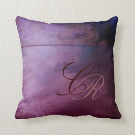 Paarse Sjabloon van het geschilderde graafmonogram Kussen