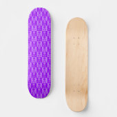 Paarse Skull & Crossbones Checker Skateboard (Voorkant)