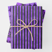 Paarse Skulls en Sunflower Series Design 5 Inpakpapier Vel (In situ)