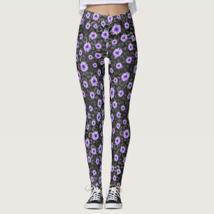 Paarse Skulls en zonnebloemserie Design 11 Leggings