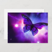 Paarse sky Butterfly Briefkaart (Voorkant / Achterkant)