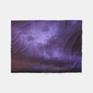 Paarse Sky Lightning Fleece Blanket Deken