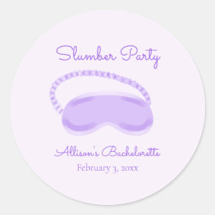 Paarse Slaapmasker Bachelorette Slaapfeestje Ronde Sticker