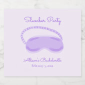 Paarse Slaapmasker Bachelorette Slumber Party Sparkling Wijnetiket (Enkel label)