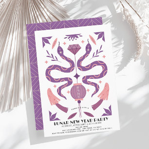 Paarse Slang 2025 Lunar / Chinees Nieuwjaarsfeest Kaart