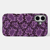 Paarse slangenprint Case-Mate iPhone case (Achterkant (horizontaal))
