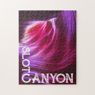 Paarse Sleuf Canyon White Text of Your Photo & Tex Legpuzzel