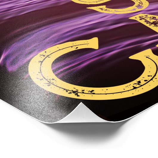 Paarse sleuf Roze tekst of foto's en tekst Foto Afdruk (Hoek)