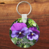 Paarse Sleutelhanger Pansies (Voorkant)